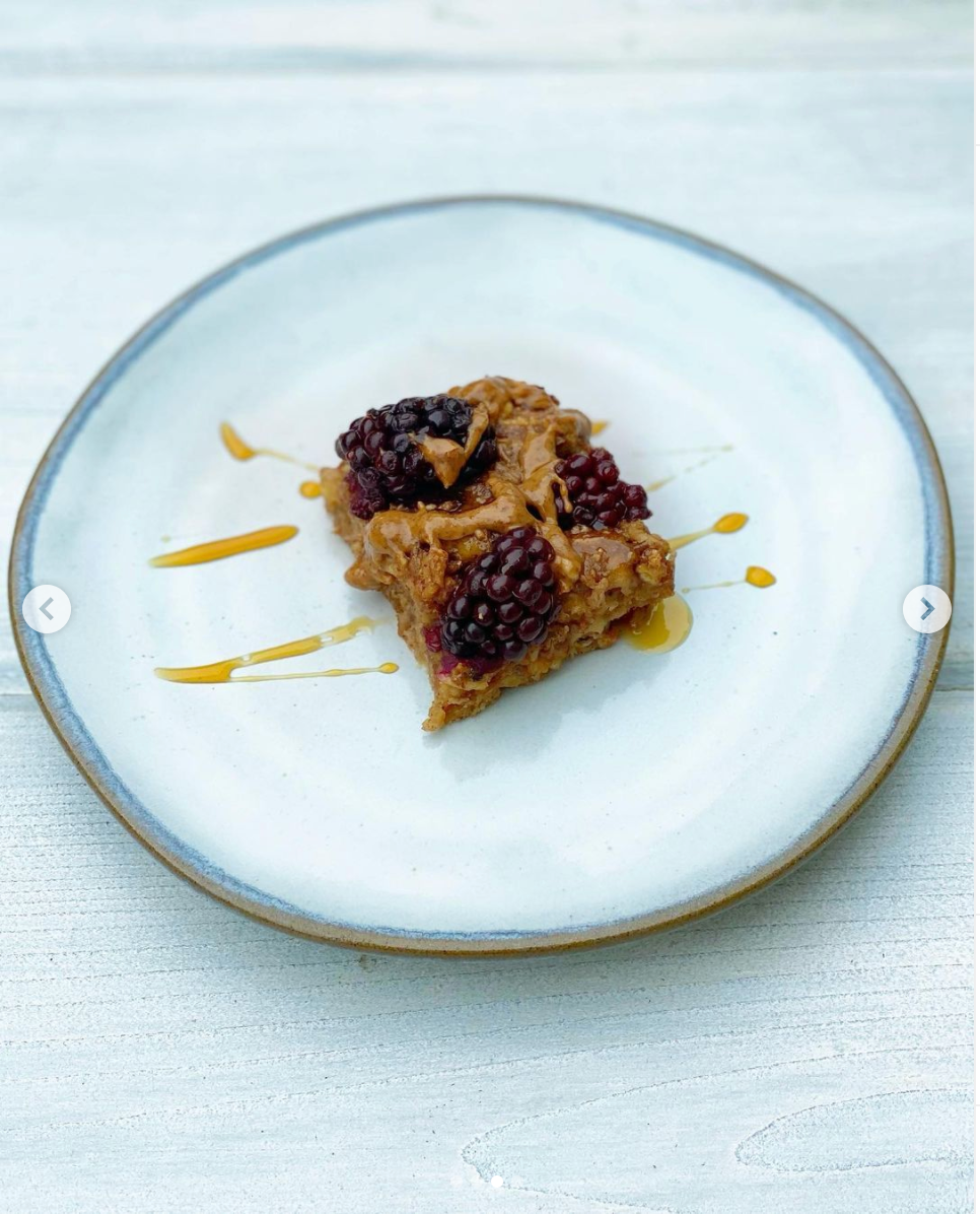 Baked Oatmeal Bars with Avocado Blossom Honey by Marlene Masters of Fit as Fork Nutrition and Lokahi Santa Cruz