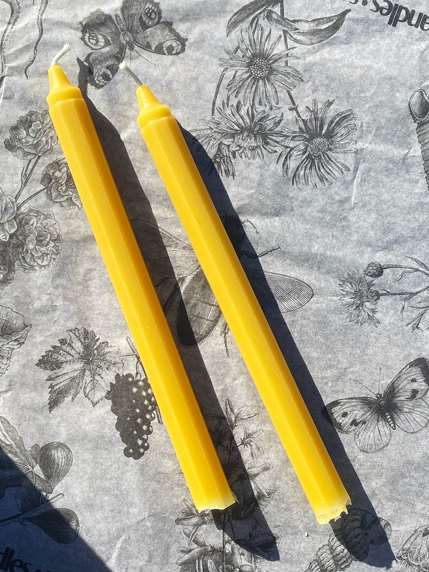 Octagon Beeswax Taper Candles